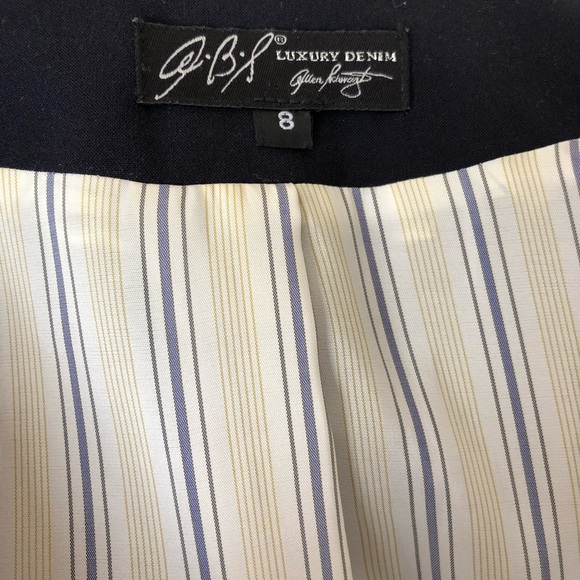 ALLEN B SCHWARTZ Luxury Denim Career Blazer Jacket - Picture 3 of 3